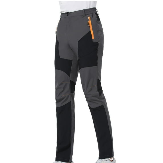 QUYUON Motorcycle Pants Clearance Winter Outdoor Pants for Plush Thickened Mountaineering Ski Pants Lounge Pants Women Full Length Pant Leg Workwear Style P9797 Gray XL