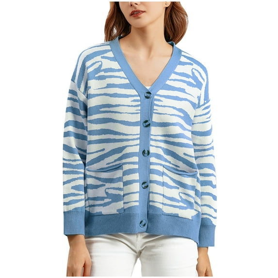 QUYUON Oversize Cardigan for Women Sale Long Sleeve Long Open Front Cardigan for Women Women's Cardigan Sweaters Cardigan Jacket Style Q-3922 Winter Knit Sweater Outerwear Coat Light Blue One Size