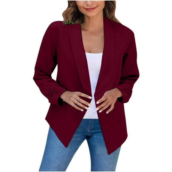 QUYUON Oversized Cardigans Discount Long Sleeve Womens Long Cardigans Lightweight Polyester Soft Cardigans Women Cardigan Jacket Style Q-7164 Winter Knit Sweater Outerwear Coat Wine XL