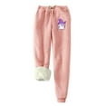 thumbnail image 1 of QUYUON Pants for Women Discount Fleece Pockets Elastic Waist Thickened Winter Warm Pants Fishing Pants Long Pant Leg Length Activewear Style P9186 Pink 4XL, 1 of 5