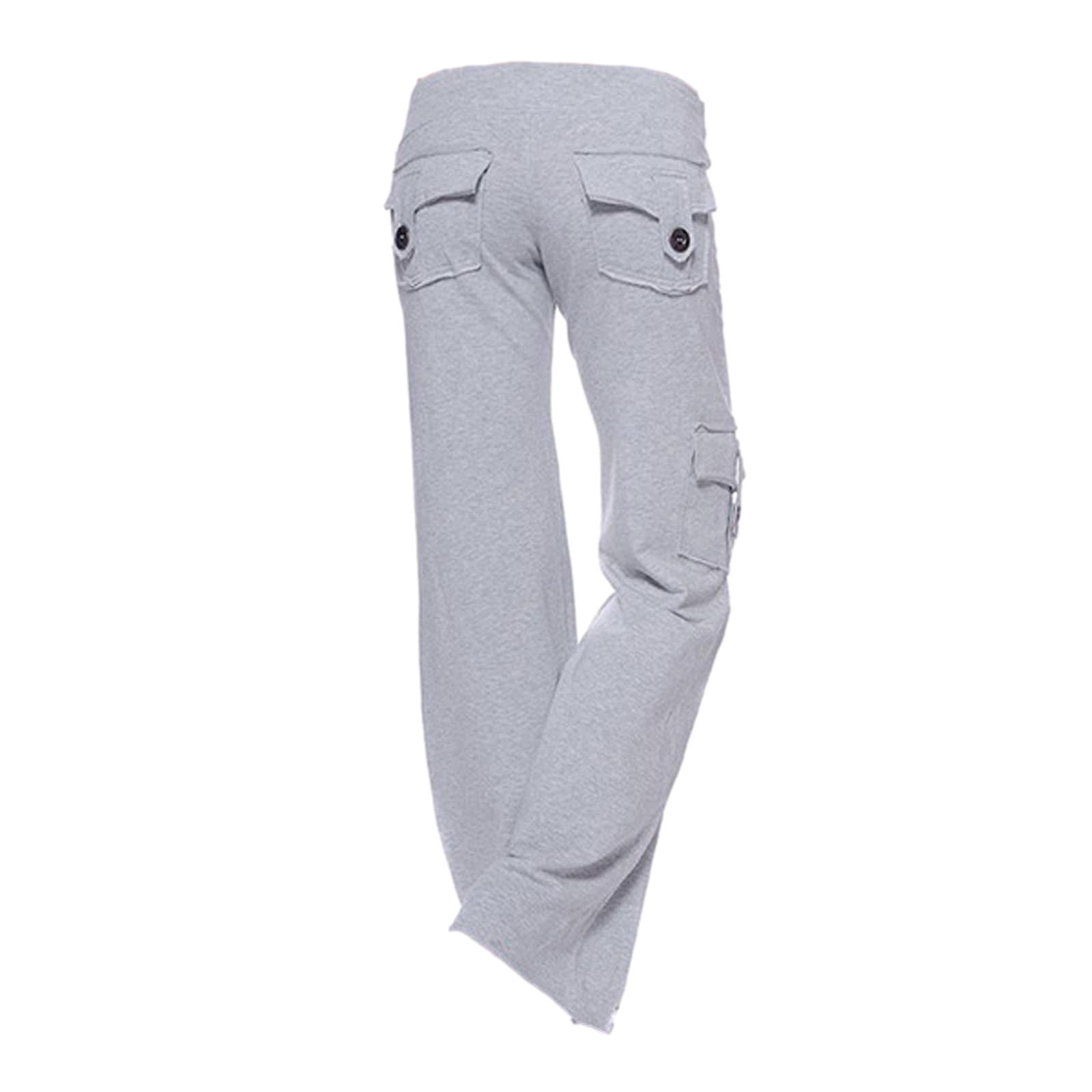 QUYUON Pull-on Cargo Pants for Women Stretch Comfy Waist Full Length ...