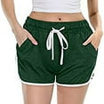 thumbnail image 1 of QUYUON Running Shorts Womens Drawstring Elastic Waist Workout Yoga Shorts Athletic Shorts for Women Summer Cotton Sports Shorts Dolphin Shorts Style S-54 Biker Shorts with Pockets , Green S, 1 of 6