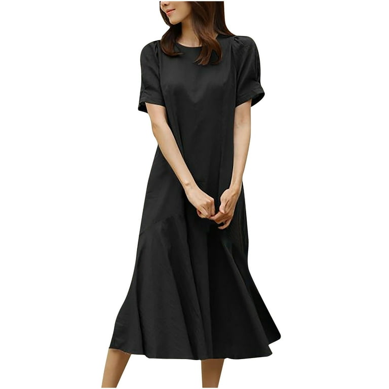 chinese dress ladies Asymmetrical spring linen dress women 4819 – Xiaolizi main image 0