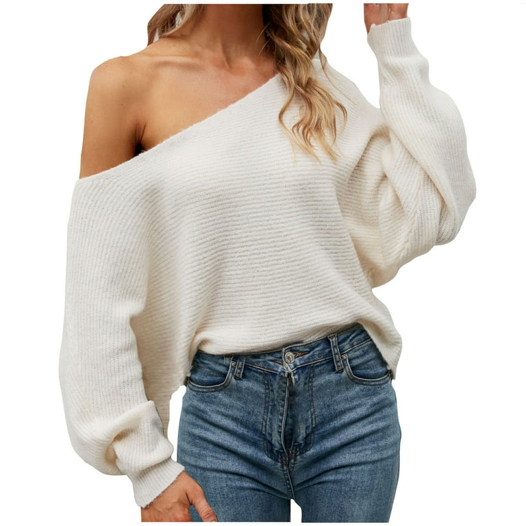 Off-The-Shoulder Sweater Loose Sweater Off-The-Shoulder Sweater Loose Sweater