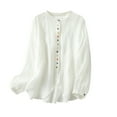 thumbnail image 1 of QUYUON Sweatshirts for Teens Discount Zip up Sweatshirts Women Polyester Long Sleeve Crew Neck Solid Pullover Tops Style S-2743 Breathable Oversized Sweatshirts Ladies Classic Fit Shirts White M, 1 of 9