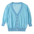 thumbnail image 1 of QUYUON Toddler Baby Cardigan Sweater Baby Boys Girls Button-Down Open Front Cardigan Winter Warm V-Neck Long Sleeve Knitted Sweaters Coats Outerwear Blue 4T-5T, 1 of 3