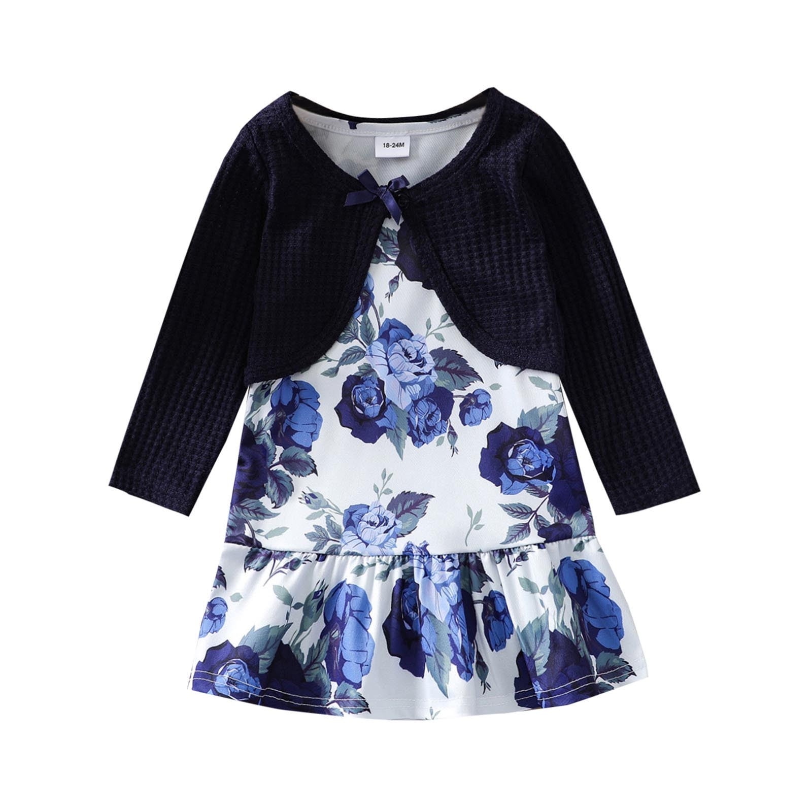 QUYUON Toddler Baby Girls 2 Piece Outfits Kids Girls' Long Sleeve Open