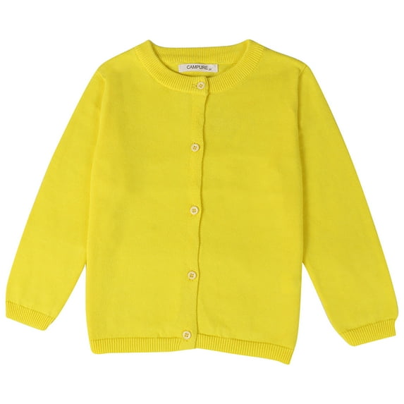 QUYUON Toddler Boy Coat Clearance Long Sleeve Sweaters Jacket Toddler Girl Boy Baby Infant Kids and Winter Sweater Cardigan Solid Color Children's Sweater Yellow 18-24 Months