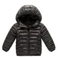 thumbnail image 1 of QUYUON Toddler Fall Jacket Deals Long Sleeve Puffer Jacket Winter Child Kids Color Hoodie Zipper Keep Warm Jacket Clothes Black 7T-8T, 1 of 1