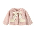 thumbnail image 1 of QUYUON Toddler Girls Fleece Jacket - Baby Girls' Long Sleeve Fleece Lined Jackets for Elegant Thicken Warm Winter Coat Outerwear with Pockets Kids Button-Down Shirts Pink 1T, 1 of 8