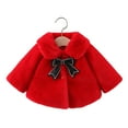 thumbnail image 1 of QUYUON Toddler Girls' Fleece Jacket - Infant Baby Girls Long Sleeve Button-Down Jackets Kids Thicken Warm Winter Down Coat Outerwear Soft Lightweight Cardigan Jackets Red 2T, 1 of 7