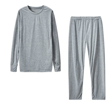QUYUON Two Piece Outfits for Women Crew Neck Long Sleeve Sweatsuit Casual Tracksuit Elastic Waist Straight Leg Pants Sets 2 Piece Outfits Matching Sets Gray XXL