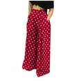 thumbnail image 1 of QUYUON Wide Leg Pants Casual Loose Pockets Pants Fashion Playsuit Trousers Overalls Bib Overall Pants Pants Women Full Pant Leg Length Track Pants Pant Style N-4205 Red XXL, 1 of 1