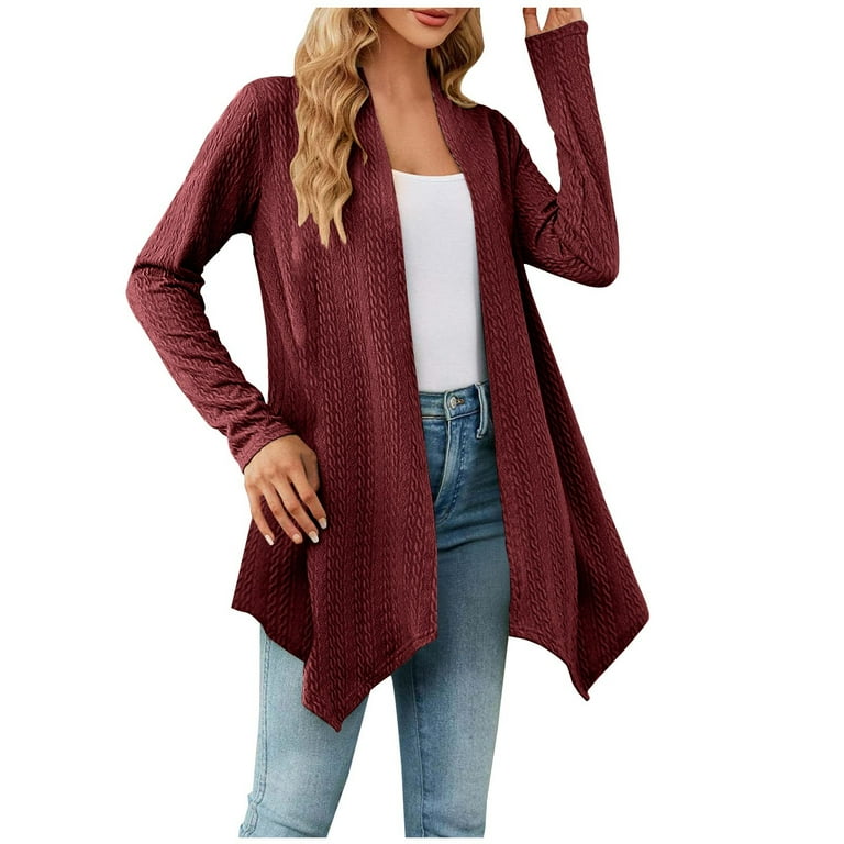 QUYUON Women Cardigan Sweaters for Fall Sale Long Sleeve Cardigan
