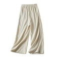thumbnail image 1 of QUYUON Women Dress Pants Women Woose Fitting High Waisted Cotton Linen Solid Color Pants Winter Warm Loose Fitting Wide Leg Pants Women Pants Casual Trousers Pant Style N-4357 Beige XXL, 1 of 1