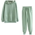 thumbnail image 1 of QUYUON Women Hoodie Sweatshirt Sets - Winter Long Sleeve Pullover Sweatshirts and Joggers Pants Sets 2 Piece Outfits Sweatsuits Sets Two Piece Sweatpants Set B-Green XXL, 1 of 2