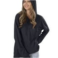 thumbnail image 1 of QUYUON Women Hoodies Pullover Shirts Drawstring Casual Long Sleeve Hooded Sweatshirts Solid Color Blouse Tops with Hood Fall Sweatshirts Winter Thin Hoodies Sweatshirt Coat Black XL, 1 of 6