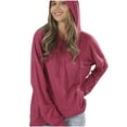 thumbnail image 1 of QUYUON Women Hoodies Pullover Shirts Drawstring Casual Long Sleeve Hooded Sweatshirts Solid Color Blouse Tops with Hood Fall Sweatshirts Winter Thin Hoodies Sweatshirt Coat Hot Pink S, 1 of 6