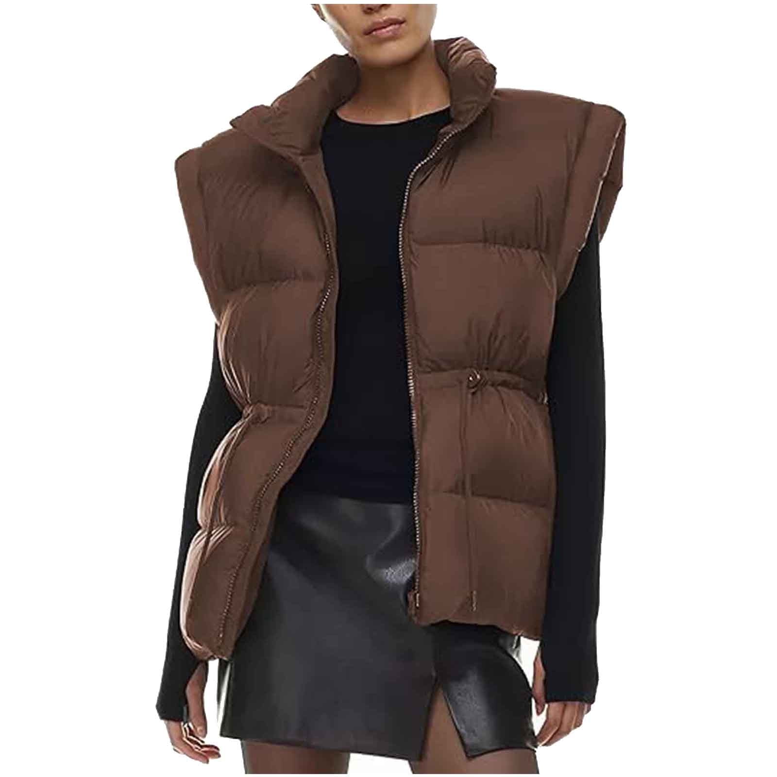 QUYUON Women Outerwear Down Vest Winter Thicken Warm