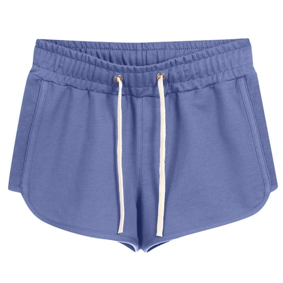 QUYUON Women Running Shorts Dolphin Shorts for Women Workout Athletic Shorts Sports Yoga Shorts Pants with Drawstring Elastic Waist Shorts Pull On Shorts Style S-26 , Blue M