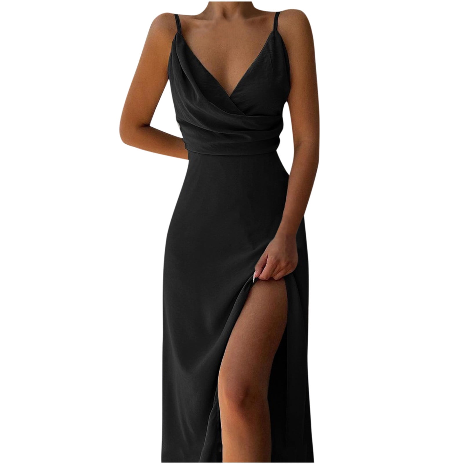 High neck outlet spaghetti strap dress