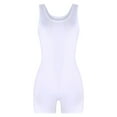thumbnail image 1 of QUYUON Women Yoga Rompers Ladies Crew Neck Sleeveless Tank Tops Bodysuits Jumpsuits Shorts Exercise Sports Rompers Female One-Piece Jumpsuits Short Pants, Style 648 White L, 1 of 5