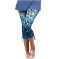 thumbnail image 1 of QUYUON Women's Capris Capris for Women Casual Summer Summer Casual Drawstring Floral Printed Cropped Pants Plus Size Capris for Women Loungewear Style C-10 Cropped Trousers Blue Medium, 1 of 5