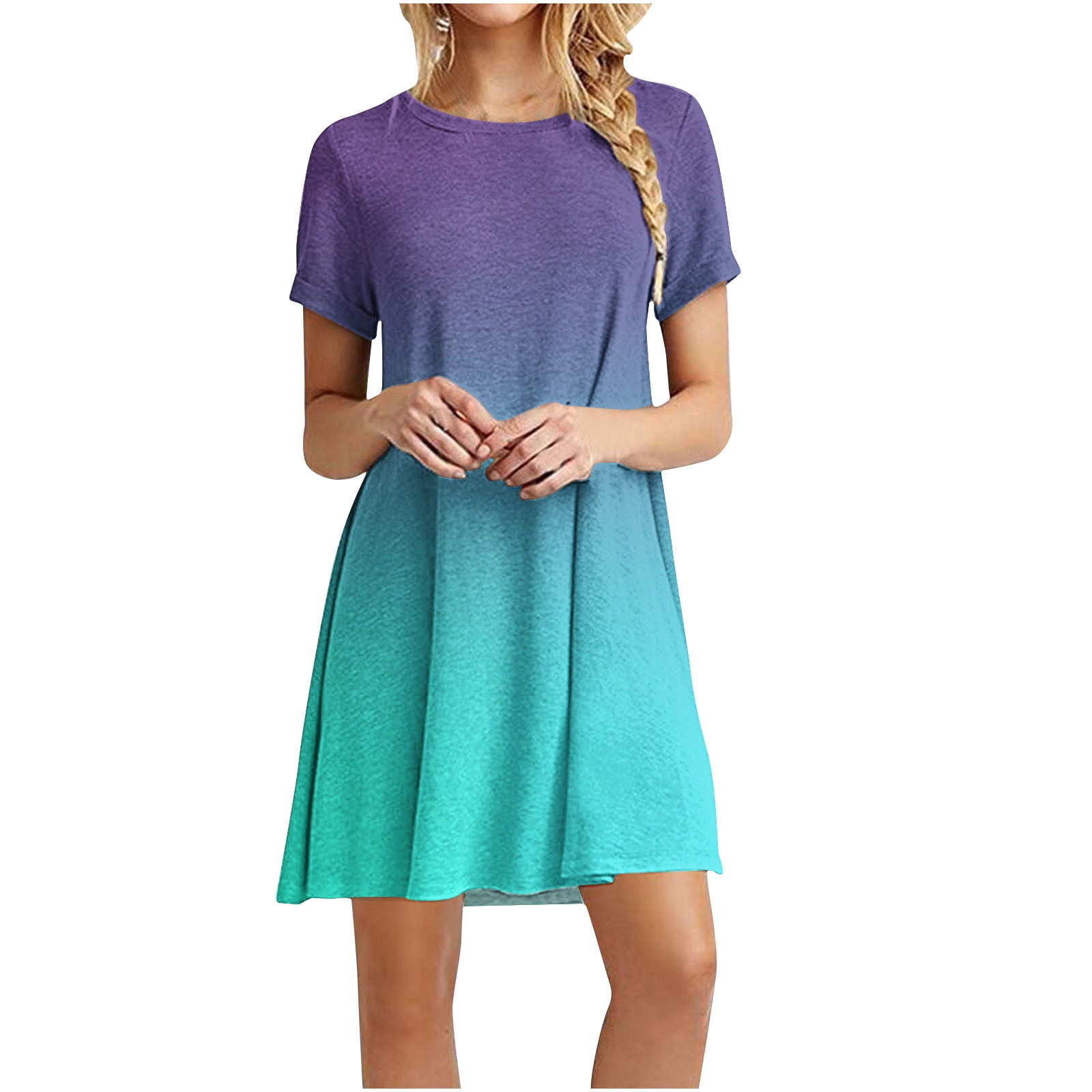 Quyuon Women's Casual Tee Shirt Dress Short Sleeve Crew Neck Short Dress Ladies Floral Print Loose Fit Casual T-Shirt Swing Tunic Dress A-Line Beach Quyuon Women's Casual Tee Shirt Dress Short Sleeve Crew Neck Short Dress Ladies Floral Print Loose Fit Casual T-Shirt Swing Tunic Dress A-Line Beach