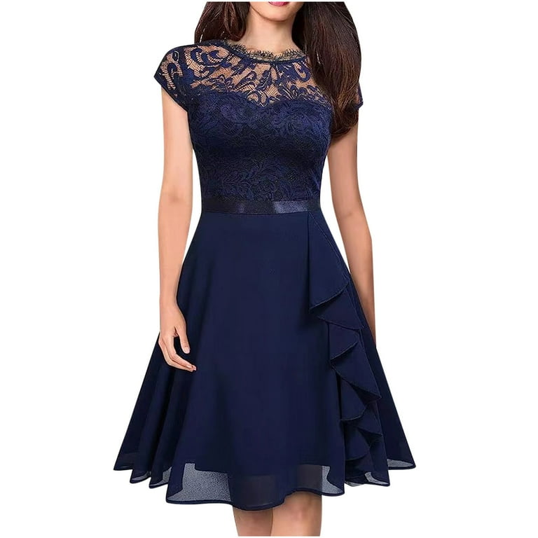 Women's Ruffled Lace Evening Dress Women's Ruffled Lace Evening Dress