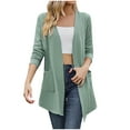thumbnail image 1 of QUYUON Women's Oversized Cardigan Discount Long Sleeve Woman Cardigan Polyester Cardigan Women Dressy Pockets Cardigan Jacket Style Q-6552 Winter Knit Sweater Outerwear Coat Green S, 1 of 8