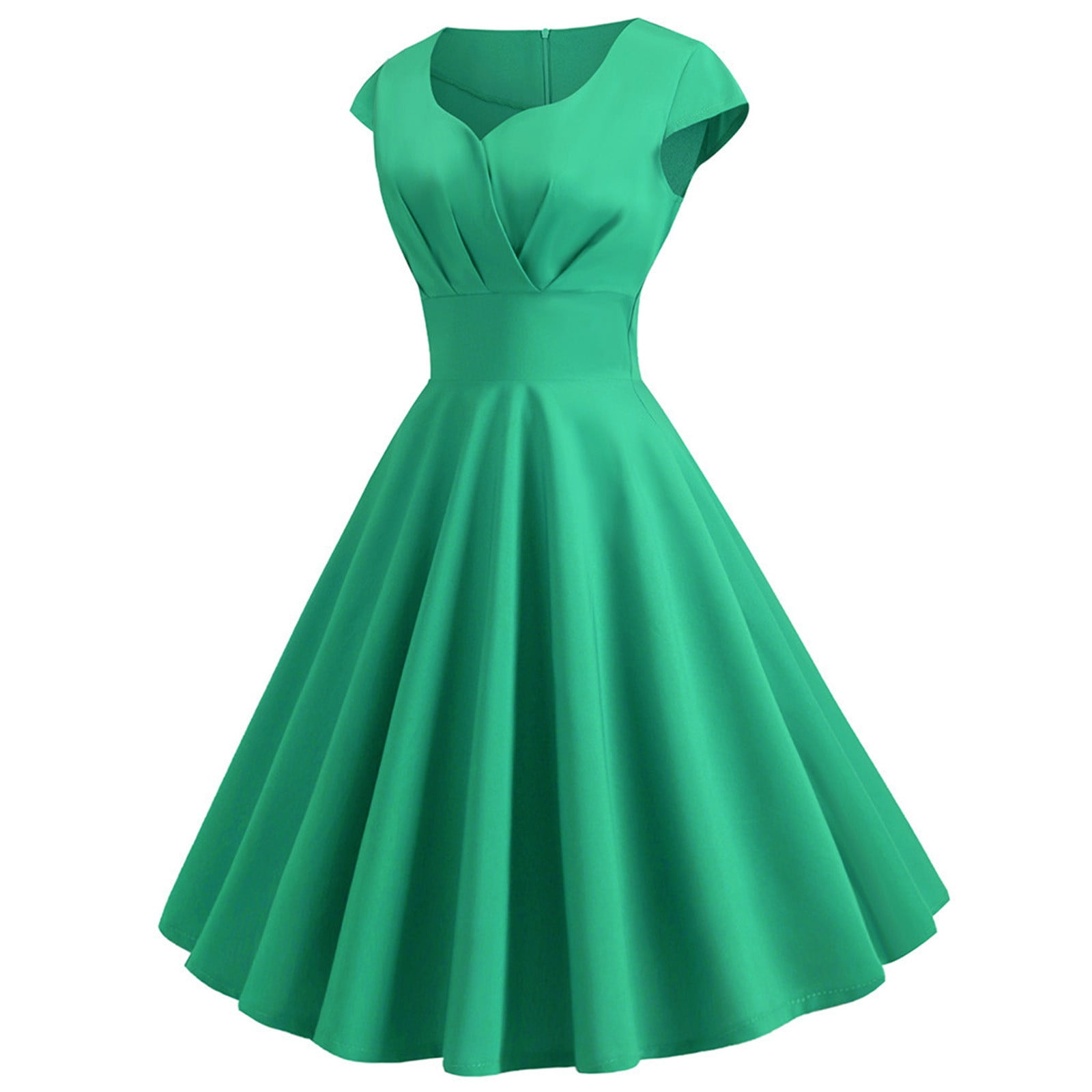 Green Vintage Evening Dress Elegant Sleeveless Short Prom Party Dress