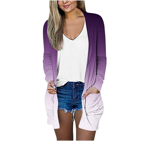 QUYUON Womens Cardigan Jackets Lightweight Deals Long Sleeve Cardigan Jacket Ladies Open Cardigans for Women Cardigan Jacket Style C-1376 Winter Knit Sweater Outerwear Coat Blouse Tops