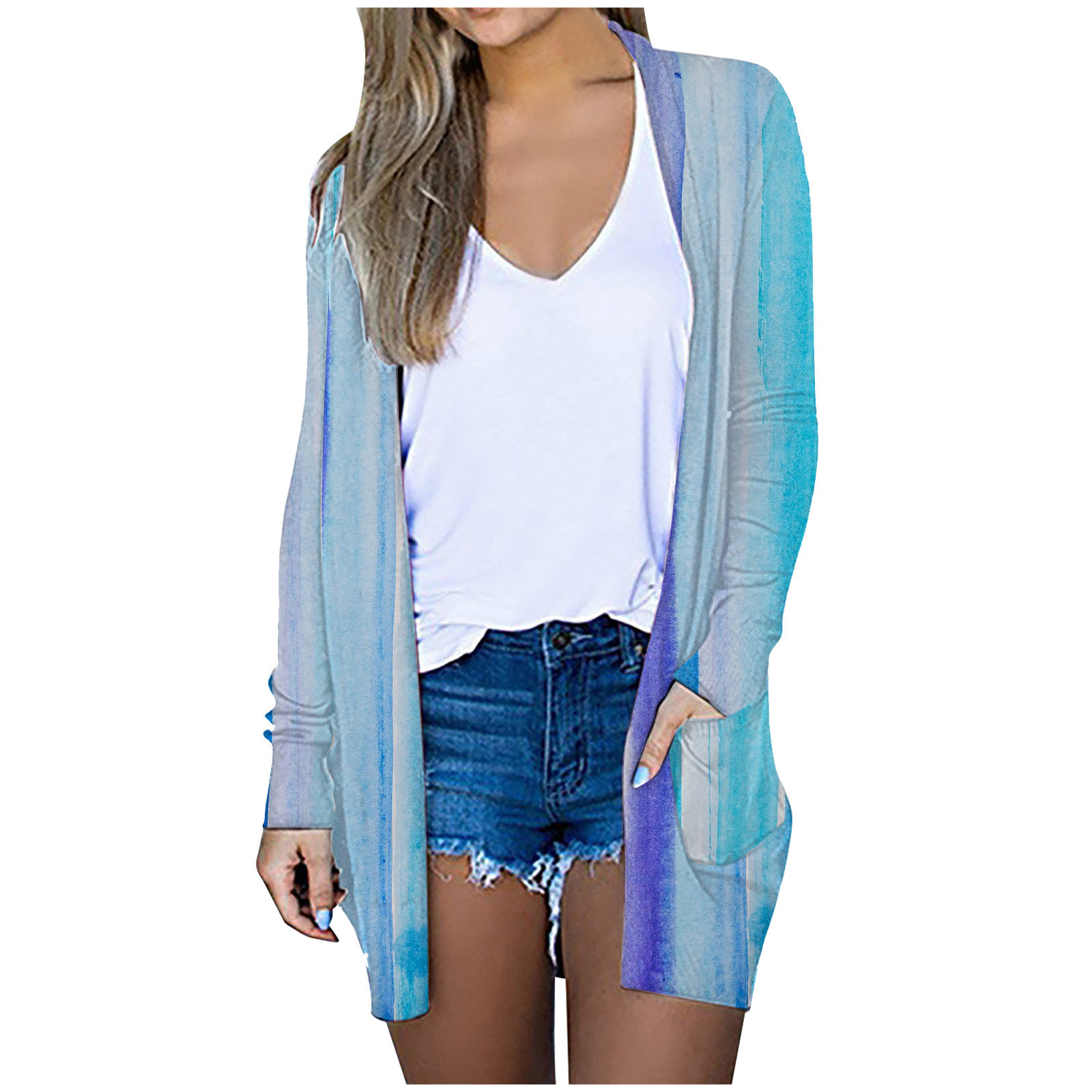 QUYUON Womens Cardigan Sweaters Deals Long Sleeve Black Cardigan for Women Women's Lightweight