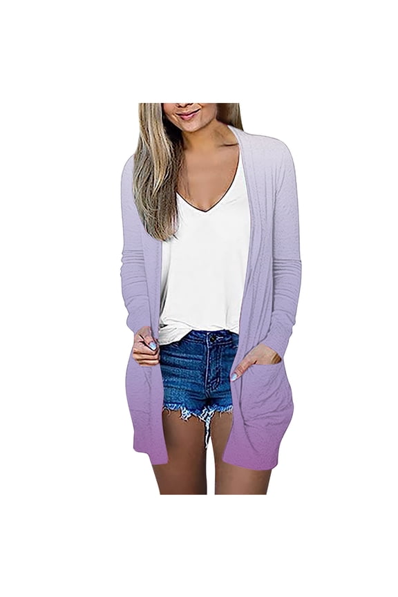 Womens Cardigans Sale Long Sleeve Fall Cardigans for Women 2023 Polyester Cardigan Sweater Men Cardigan Jacket Style Q-8102 Winter Knit Sweater Outerwear Coat Purple S