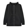 thumbnail image 1 of QUYUON Womens Full Zip Up Hoodie Long Sleeve Hooded Sweatshirts Pockets Jacket Coat for Women Drawstring Fleece Sweatshirts Pullover Tops Soft Light Weight T Shirt Casual Sweatshirts Black XXL, 1 of 6