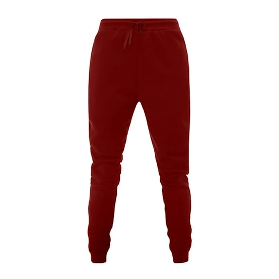 QUYUON Womens Jogger Pants Sports Fleece Pants Solid Color Leggings Casual Pants Plus Size Work Pants Full Pant Leg Length Trousers Pant Style N-6175 Wine M