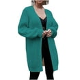 thumbnail image 1 of QUYUON Womens Lightweight Cardigan Sale Long Sleeve Oversized Cardigan for Women Polyester Cable Knit Cardigan Cardigan Jacket Style Q-5606 Winter Knit Sweater Outerwear Coat Green S, 1 of 7