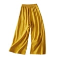 thumbnail image 1 of QUYUON Womens Linen Pants Casual Loose High Waist Cotton Pants Summer Thin Loose Wide Leg Pants Pajama Pants for Women Full Pant Leg Length Trousers Pant Style N-4309 Yellow XL, 1 of 1