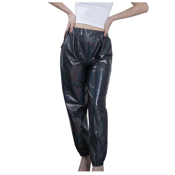 QUYUON Womens Pants for Work Sale Summer Casual Sports Pants Comfy Work Pants Women Long Pant Leg Length Casual Style P5844 Black XXL