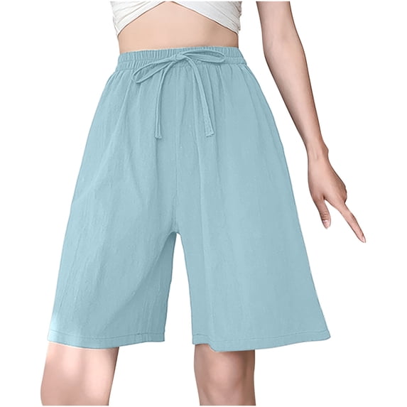QUYUON Womens Quick Dry Shorts Plus Size Athletic Shorts Bermuda Shorts Ladies Womens Biker Shorts High Waisted Bermuda Shorts Pants Style S-1817 Female Shorts Women's Hiking Shorts Light Blue 3XL