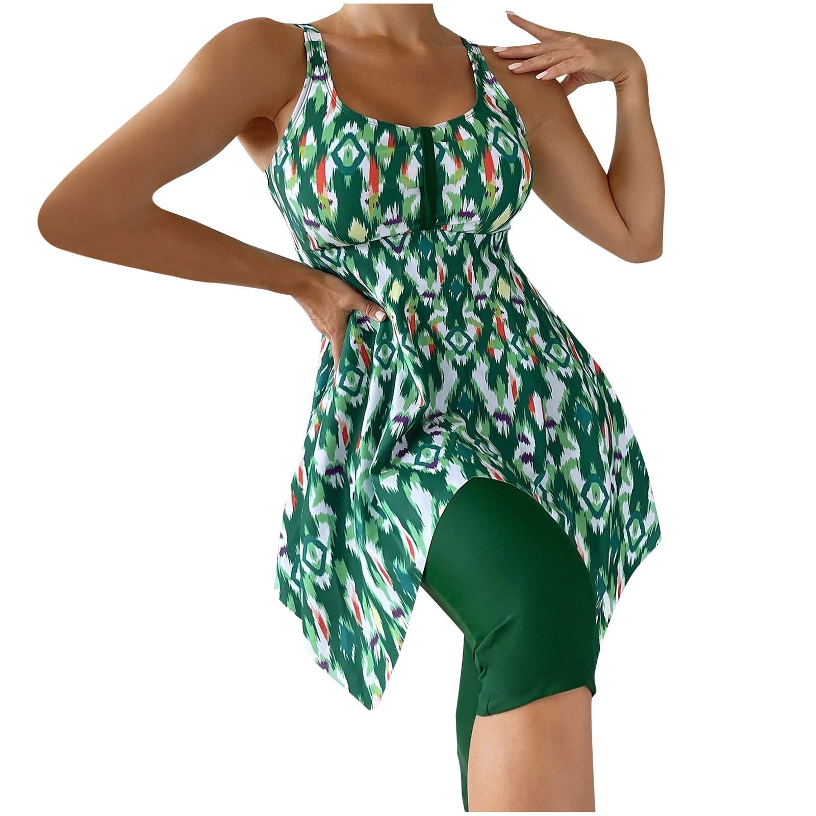 QUYUON Womens Swimsuits Tankinis 2 Piece Lace up Bathing Suit Womens