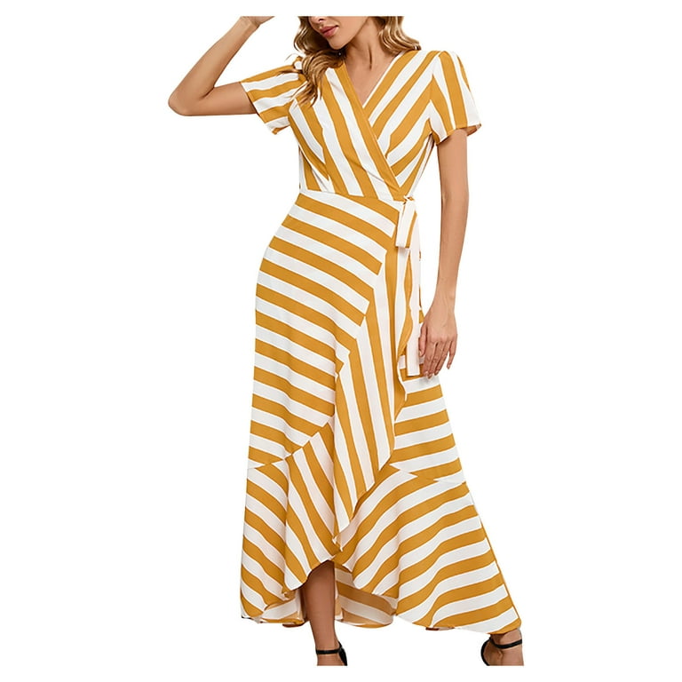 Women Maxi Summer Evening Party Dress Slit Leg Spilt Sundress
