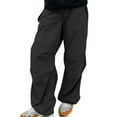 thumbnail image 1 of QUYUON Yoga Pants with Pockets for Women Summer Pocket Elastic Waist Fashion Casual Full Length Pants Women Joggers Long Pant Leg Length Joggers Pant Style N-5390 Black M, 1 of 1