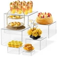 thumbnail image 1 of FKSZLL 6 Pcs Acrylic Box with Hollow Bottom 6 Different Sizes Buffet Risers Stackable Buffet Stands Reusable Food Stands Multifunctional Food Display Risers for Party Buffet Table, 1 of 11