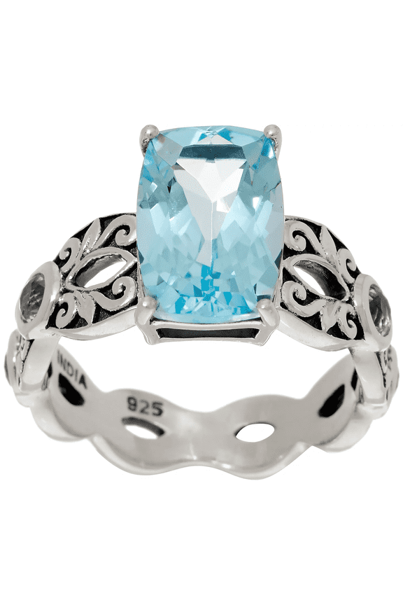 QVC Artisan Crafted Sterling Silver Elongated Gemstone Ring Size 6