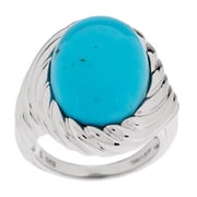 QVC Sterling Silver Bold Turquoise Scroll Design Ring, Size 5