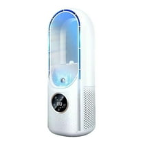 QVNFKO Small Quiet Bladeless Fan Portable USB Table Fan with Touch Control 3 Cooling Speeds, Personal Desktop Fan for Bedroom Office Home