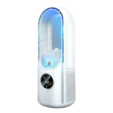 QVNFKO Small Quiet Bladeless Fan Portable USB Table Fan with Touch Control 3 Cooling Speeds, Personal Desktop Fan for Bedroom Office Home