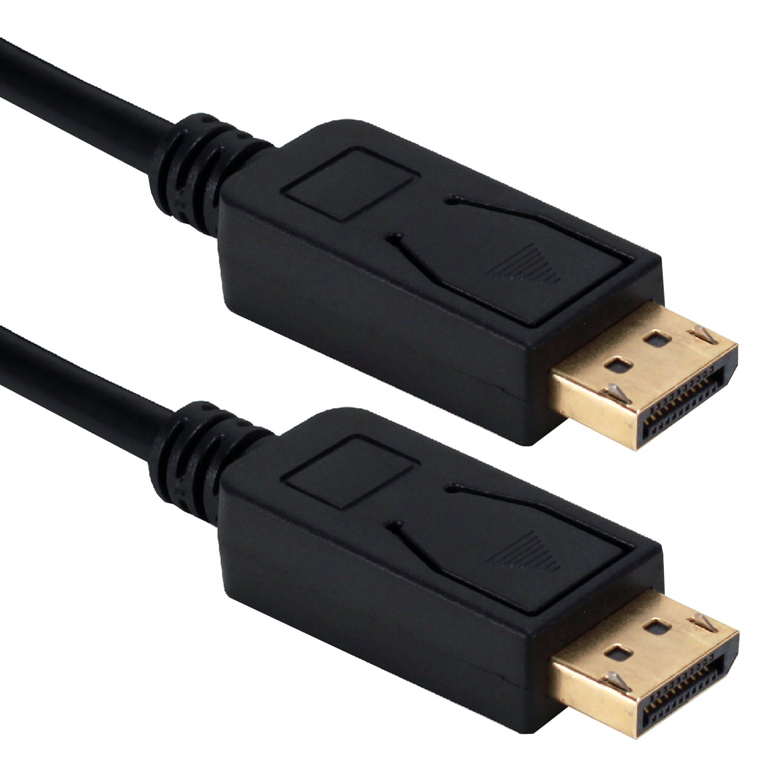 QVS 10 ft. DisplayPort UltraHD Cable with Latches, Black