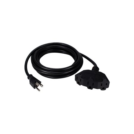 QVS 10ft Three Angle Outlet 3-Prong Power Extension Cord